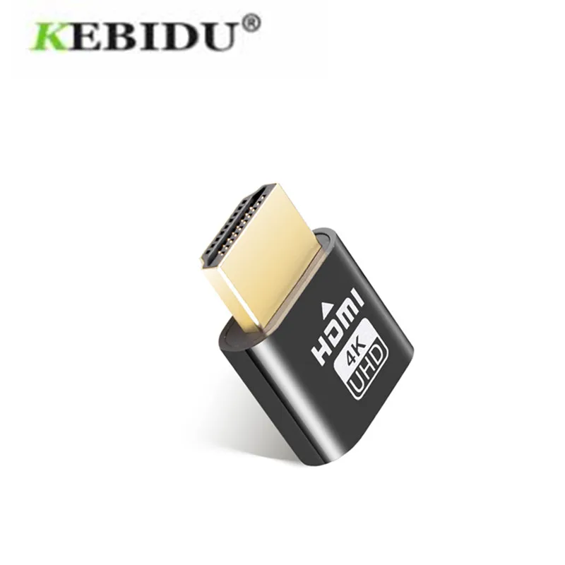 KEBIDU HDMI-compatible Virtual Display 4K DDC EDID Dummy Plug Display Emulator Cheat Adapter Support1920x1080P For Bitcoi Mining