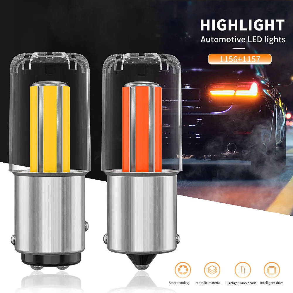 2021 New Design Car Interior Led Lights S25 1156 BA15S 1157 BAY15D P5W Canbus For Car LED DRL Turn Signal Lamps 12V/5W Amber Red