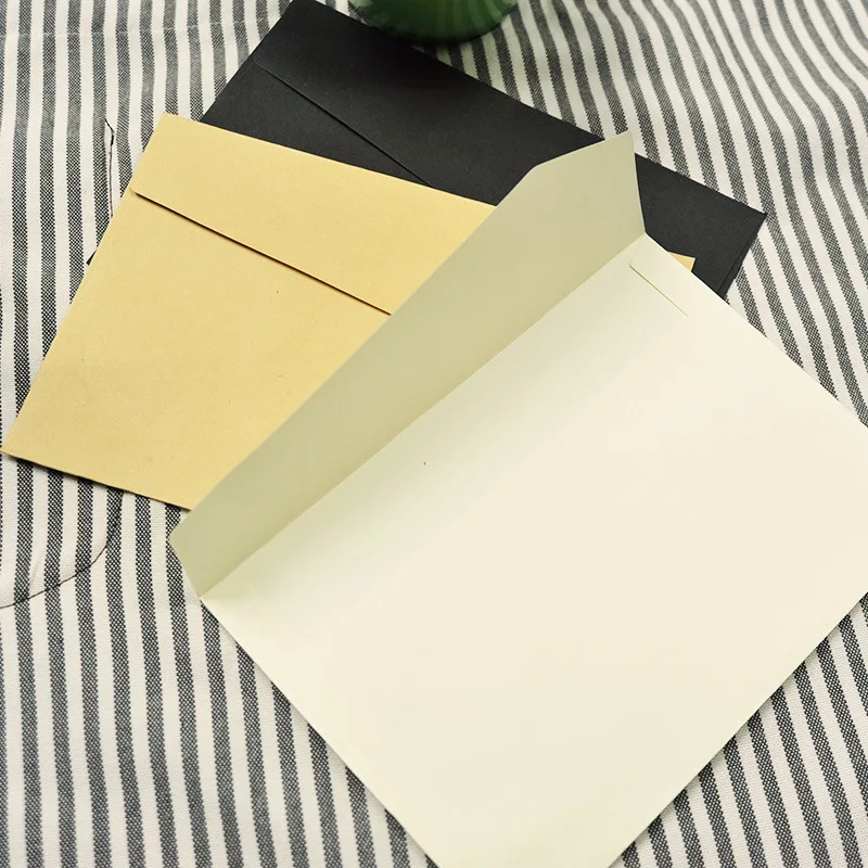 10pcs Black White Kraft Paper Business Envelopes Vintage Envelope for Business Wedding Invitation Gift Envelopes