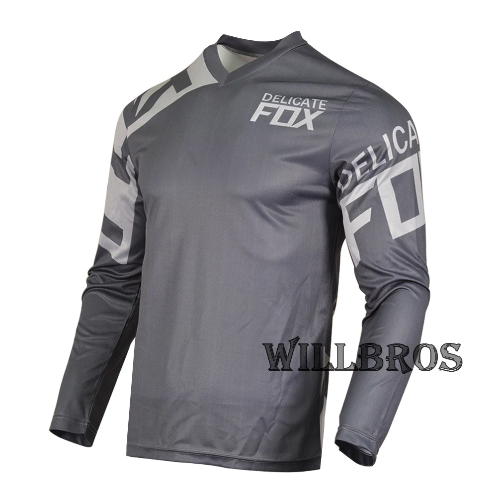 

180 Race Jersey Motocross Racing Long Sleeve MX Dirt Bike Offroad Cycling Motorcycle Motorbike Grey Clothes Mens