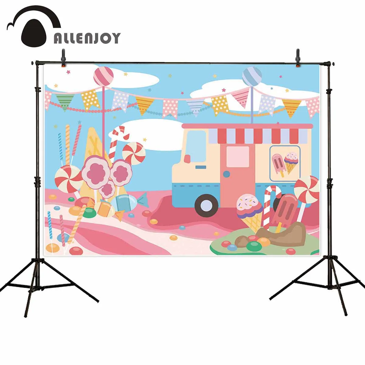 

Allenjoy photography backdrop candy bar sweet wonderland ice cream party baby 1st birthday communion background photophone