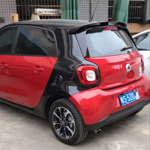 SHCHCG 메르세데스-벤츠 스마트 Fortwo Forfour 453 스포일러 ABS 플라스틱 도색되지 않은 프라이머 컬러 뒷 트렁크 윙 스포일러 액세서리
