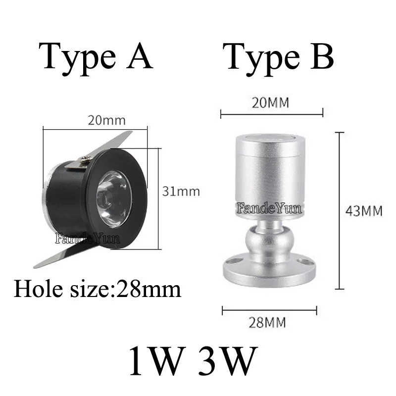 1W 3W szafka Led mini światło punktowe AC85-265V downlight DC12V pokaz biżuterii obejmuje kierowcę Led 4000K lampa sufitowa