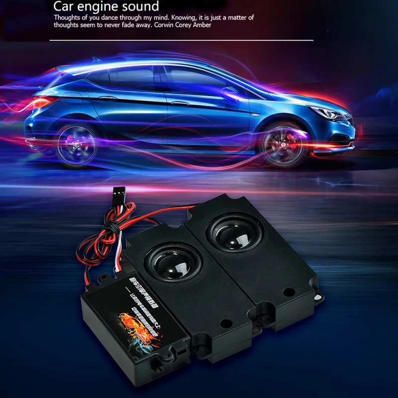 RC Car Second Generation Cool Throttle Linkage Groups Engine Sound Simulator With 2 Speakers for RC Sports Car Model Part