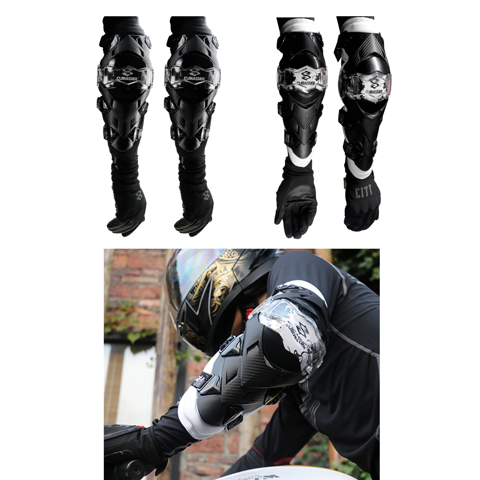 Cuirassier E09 Motorcycle Elbow Protector Elbow Guards Motocross Motorbike Dirt Bike MTB Protection Pads Elbow Guard（1 Pair ）