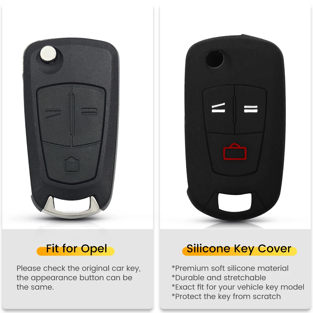 KEYYOU For Opel Astra H Corsa D Vectra C Zafira Styling Silicone Car Key Case Cover 3 Buttons