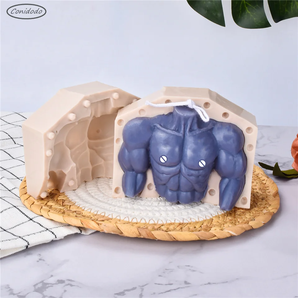 

Muscle Art Torso Silicone Body Candles Mold Robust Stereoscopic Design Naked Human Body Scented Soap Mould DIY Handmade Tool