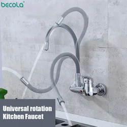 Becola 360 rubinetto di rotazione cromato per acqua calda e fredda miscelatore per lavello da cucina girevole monocomando BR-9108