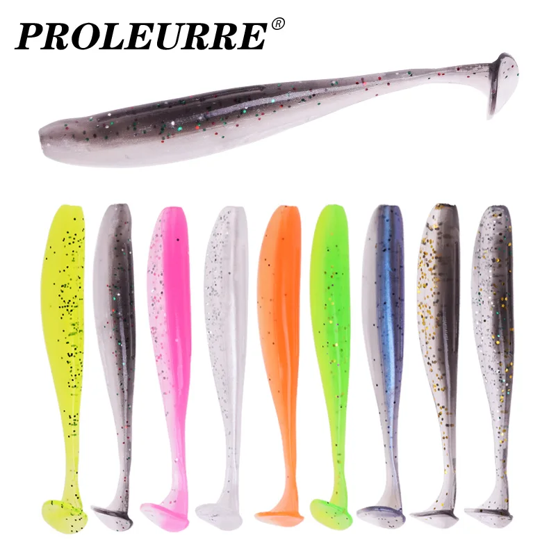 Proleurre Easy Shiner Soft Bait Worm Silicone Fishing Lure Double Color Jig Wobblers Artificial Bait Swimbait Carp Bass Tackle