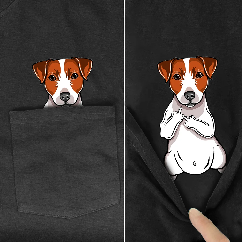 CLOOCL Funny Boxer T-Shirt Pocket Dogs Printed T-shirt Hip Hop Tops Cotton Pet dog Tees Dropshipping