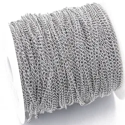 Sweet Bell 10Meters/Lot 3 Size Stainless Steel Chain Spool For DIY Handmade Jewelry Accessories Making