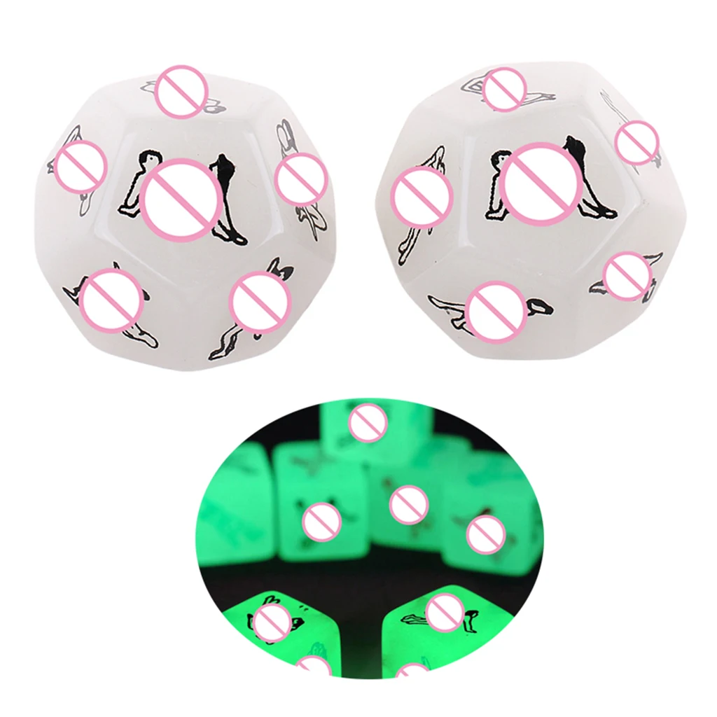 Let Your Roll Decide~D12 Sexual Position Dice Game~2 Pieces~Glow in the Dark