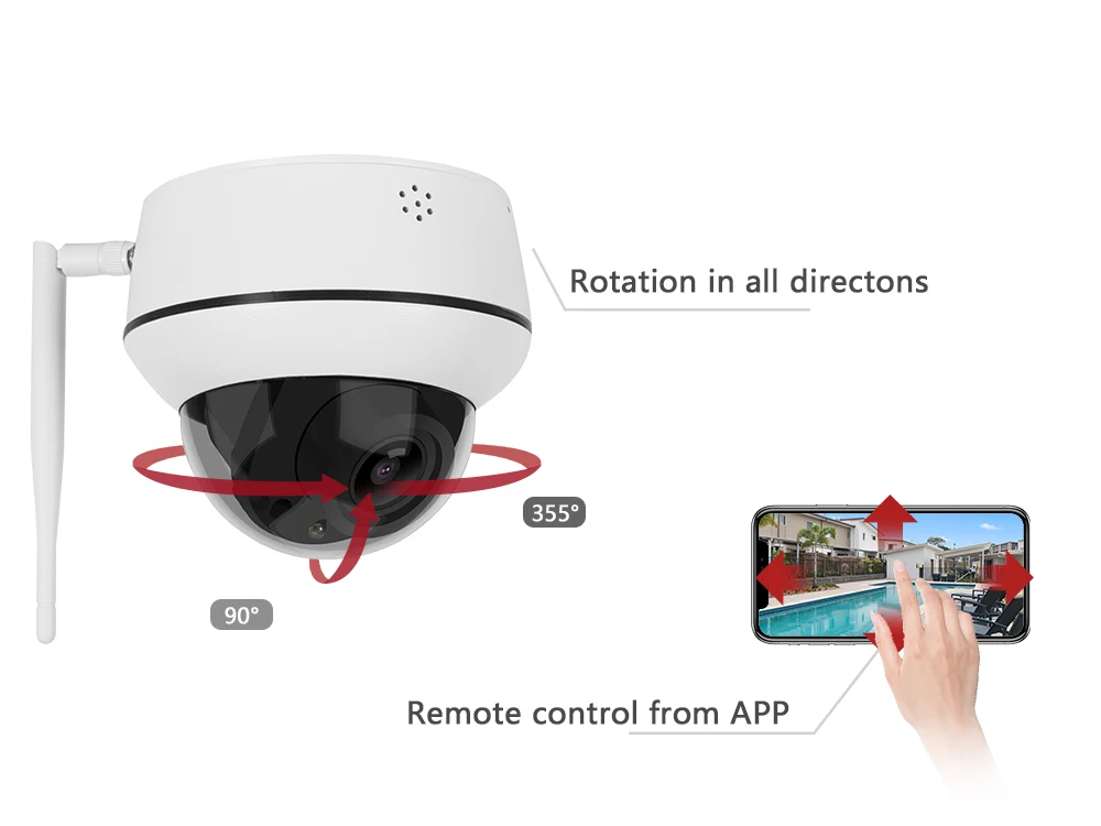 Anpviz-Câmera de segurança externa sem fio, 5MP, PTZ, WiFi, IP, Zoom de 5X, Câmera CCTV, Áudio bidirecional, Microfalante, IR, 30m, IP66, CamHi,