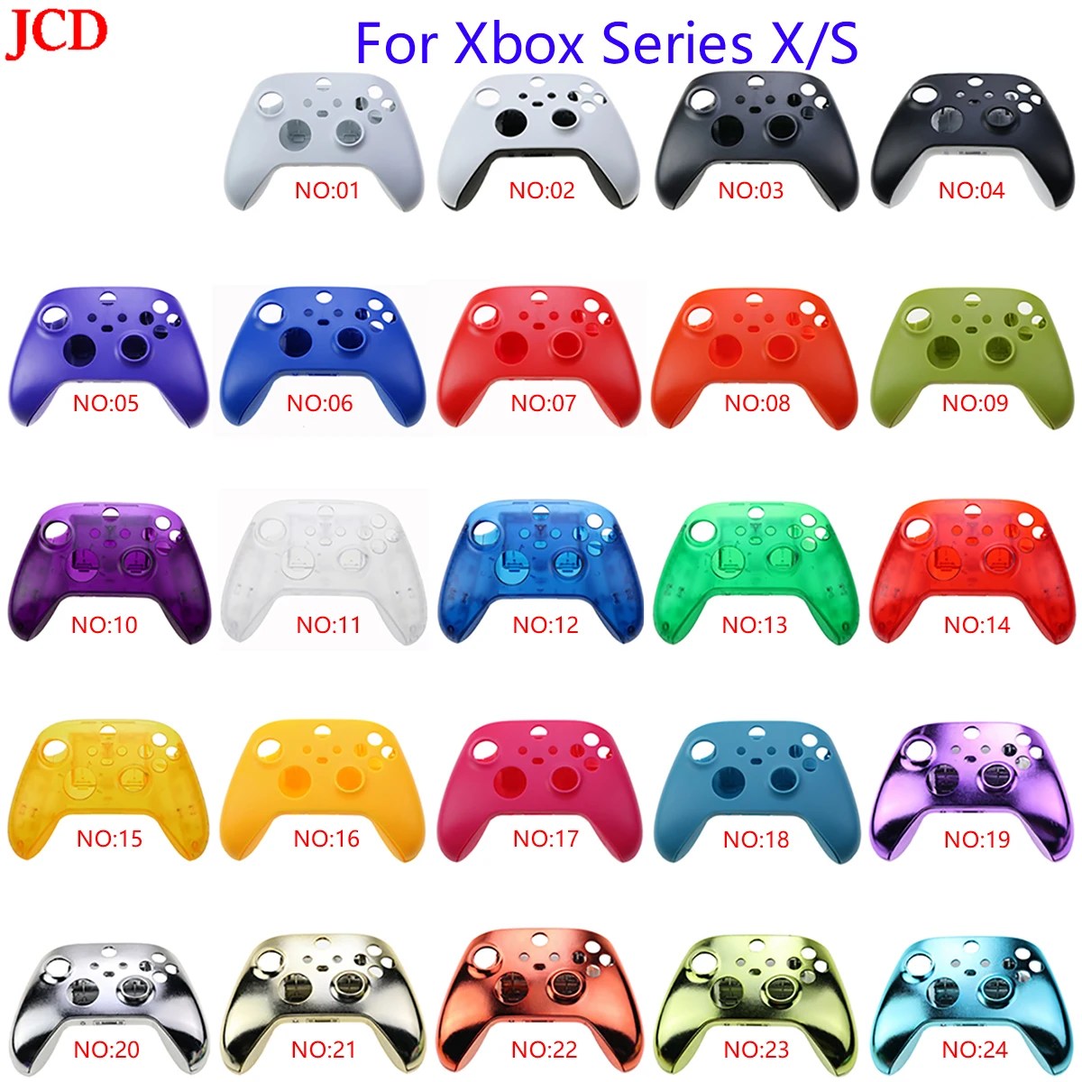 

JCD NO:19-NO:24 1pcs Replacement Front & Back Housing Shell Cover Case Faceplate For Xbox Series X S Controller