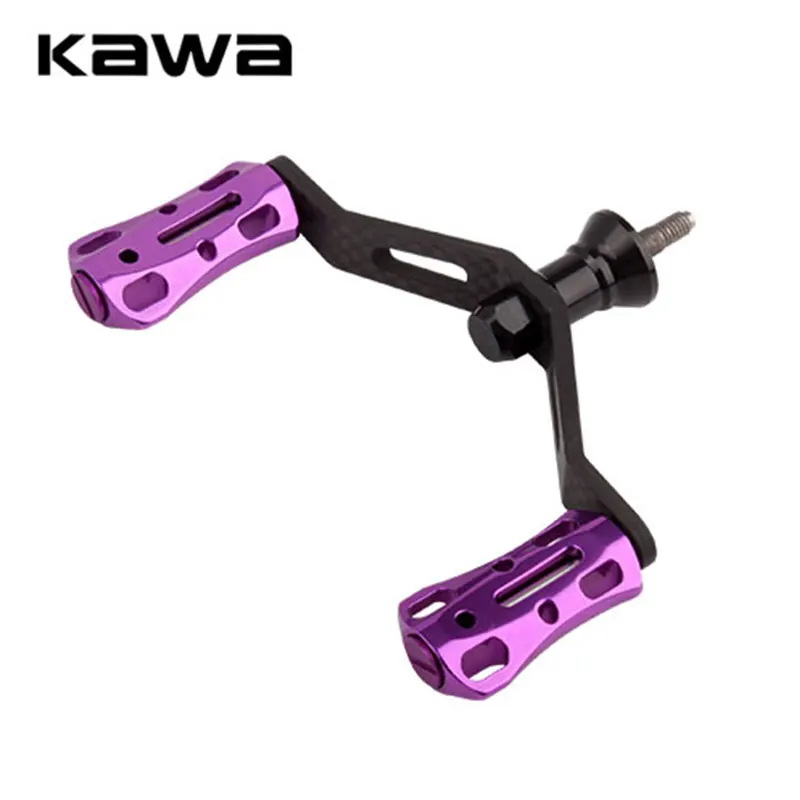 Kawa New Fishing Reel Handle Double Handle With Aluminum Alloy Knob Suit For S Reel Length 100mm Carbon Fiber Handle