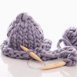 Thick Woolen Yarn for Roving Handmade Throw, DIY Material, Wool, Yarn for Hats, Blankets, Rendering, Bulky Knitting, 250g /ball