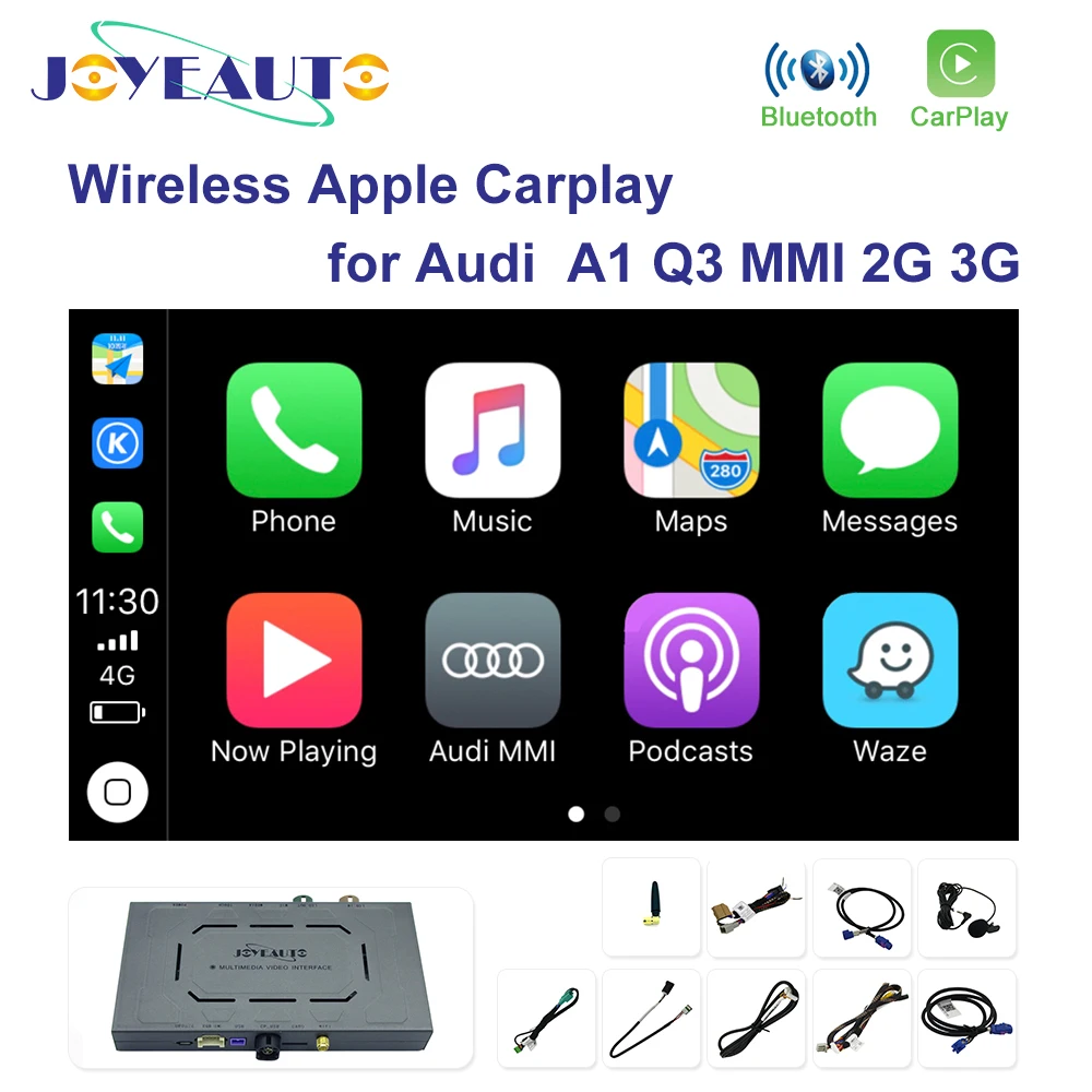 

JoyeAuto Wireless Apple CarPlay for Audi A1 Q3 2012-2018 RMC MMI 2G 3G Wireless Android Auto Mirror-Link CarPlay Interface Box