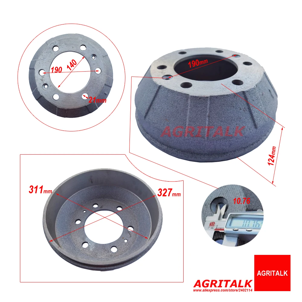 

Brake drum for small sized wheeled loader like ZL12 , part number: