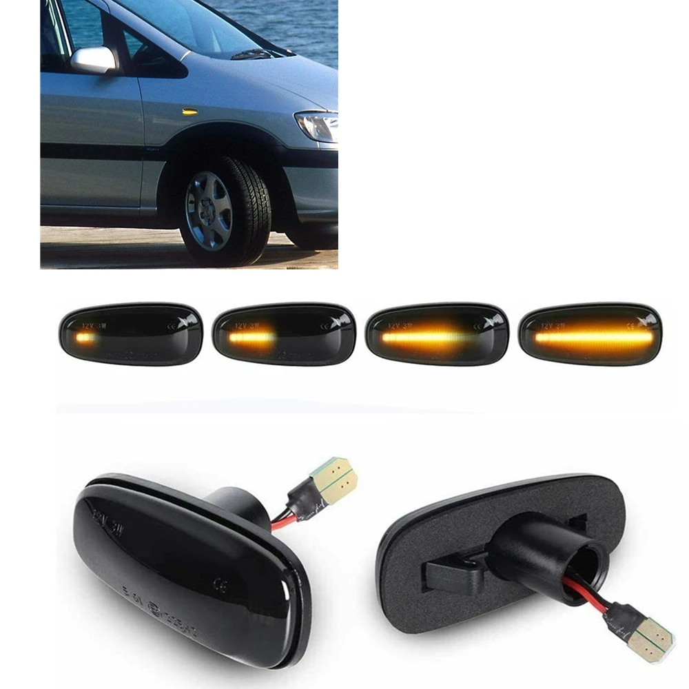 

2pcs Dynamic LED Side Marker Turn Signal Light For V-auxhall OPEL Zafira A Astra G GT Coupe Car Body Fender Indicator Warm Lamp