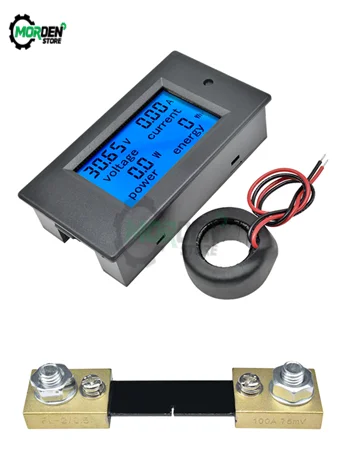 AC 80-260V 0-100A Digital Voltmeter Ammeter Power Energy Tester 110V 220V Current Voltage Meter Power Wattmeter with Shunt