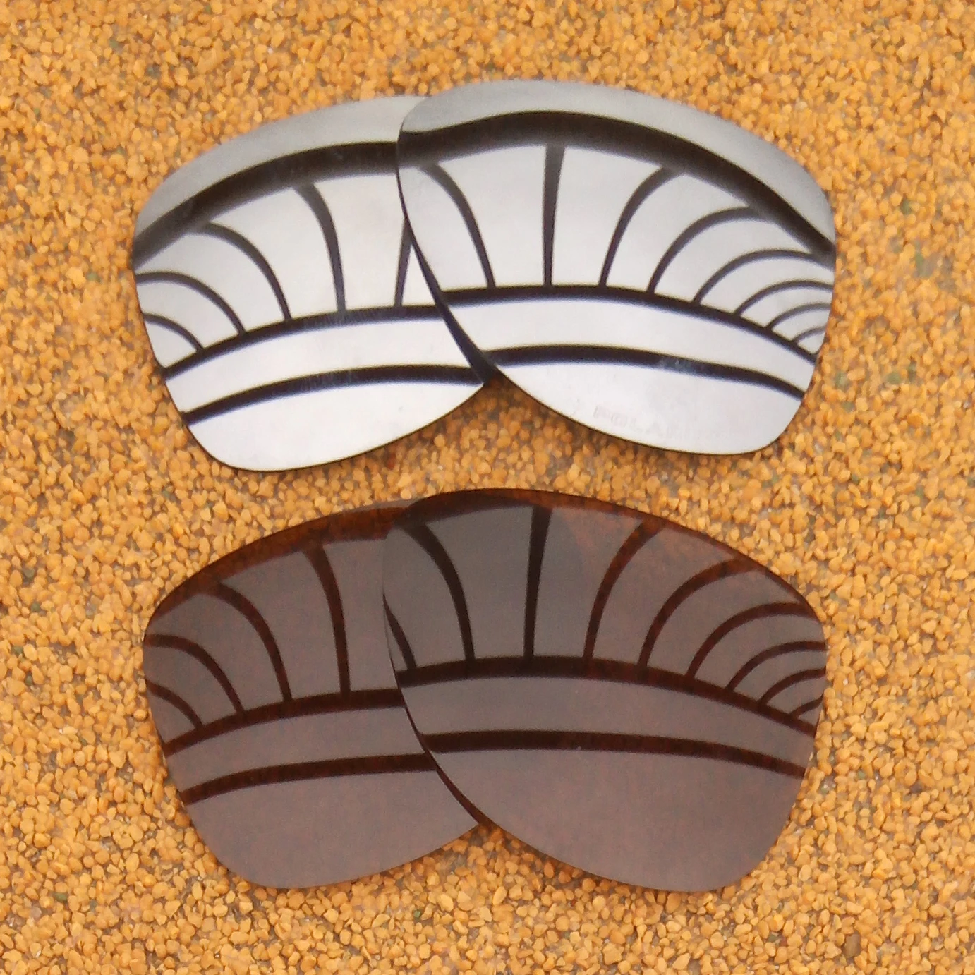 Silver Mirrored & Brown Polarized Replacement Lenses for-Oakley Dispatch 2 Frame 100% UVA & UVB