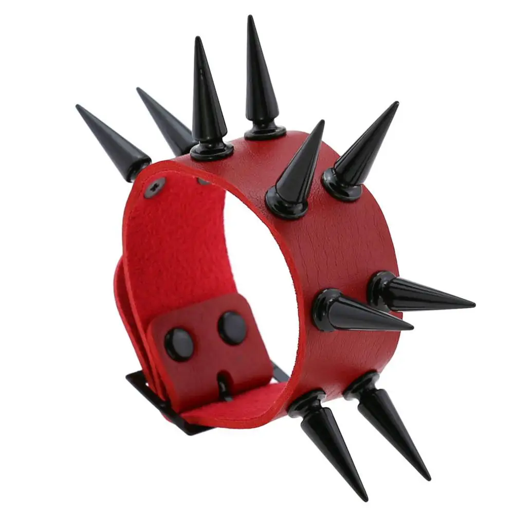DIEZI Gothic Harajuku Black Rivet Wrap Bracelet PU Leather Bracelet For Women Men Vintage Punk Wide Bangles 2022 New Jewelry