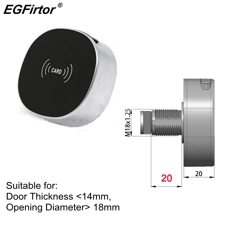 

EGFirtor IC Card Smart Door Lock Cabinet Electronic Lock Wooden Cabinet Smart IC Reader File Office Door Locker RFID Drawer Lock