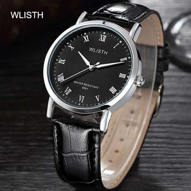 

WLISTH Men Wrist Simple Luxury Quartz Watches Fashion Leather Sports Waterproof Watch Casual Men's Business Clock Reloj Hombre