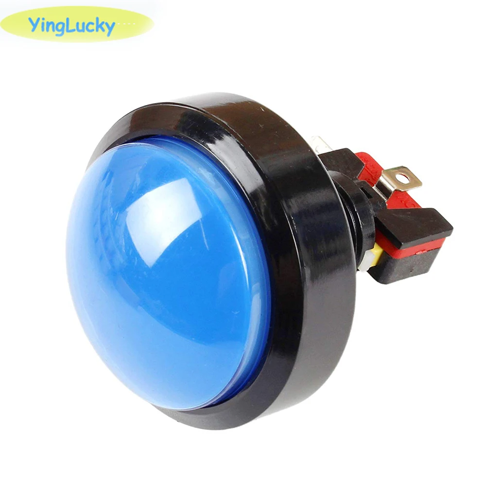 yinglucky 2pcs Big Dome Pushbutton 60mm Illuminated Arcade Push Buttons Led 12v Power Button Switch Push Button with Microswitch