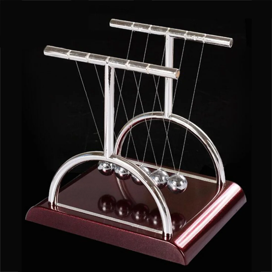 

2019 New T Shaped Newton Cradle Balance Ball Science Puzzle Fun Desk Toy Stress Reliever Kinetic Motion Toy For Home And Office