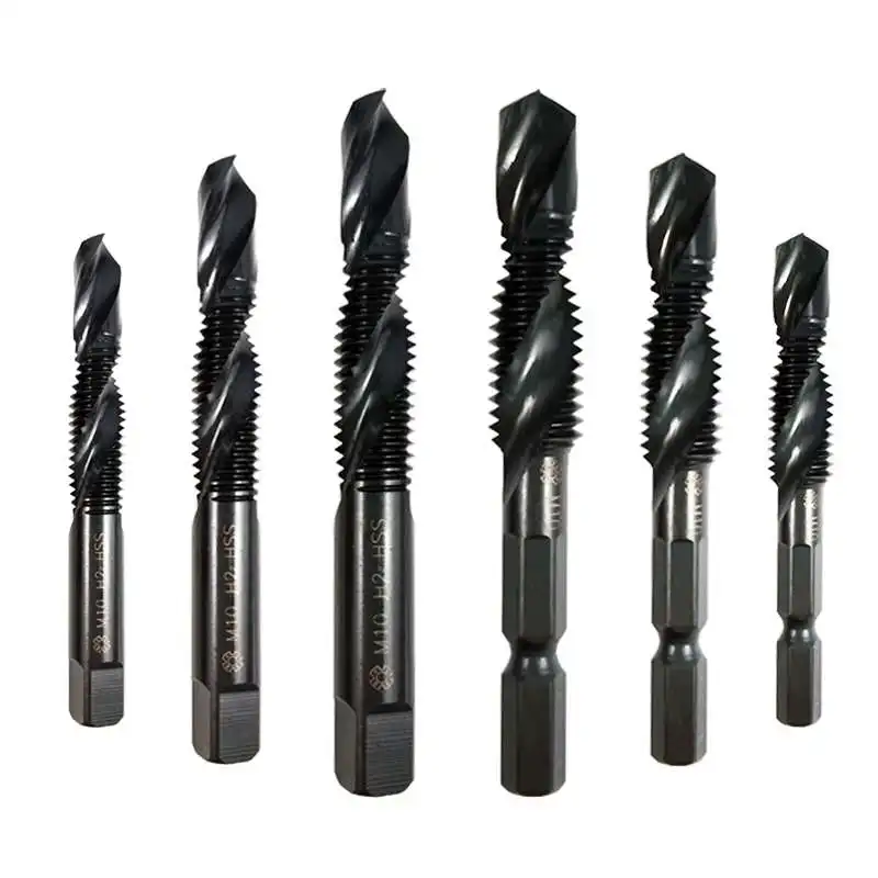 Un M6 1/4 ''Hex HSS In Acciaio Ad Alta Velocità Filo A Spirale A Vite Metrica Composito Rubinetto Punta Del Trapano Rubinetto