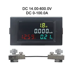 DC 14.00-600.0V 20A/50A/100A woltomierz amperomierz Tester akumulatora samochodowego elektroniczne napięcie prądu moc licznik energii Monitor