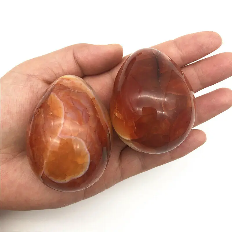 

Big Size Natural Red Orange Carnelian Agate Egg Shaped Geode Polished Stones Natural Quartz Crystals