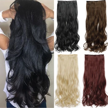 יסי ילדה סינטטי 22 אינץ 32 אינץ ישר שיער תיקון נשים של טמפרטורה גבוהה סיבי תיקון שיער הרחבות קליפ