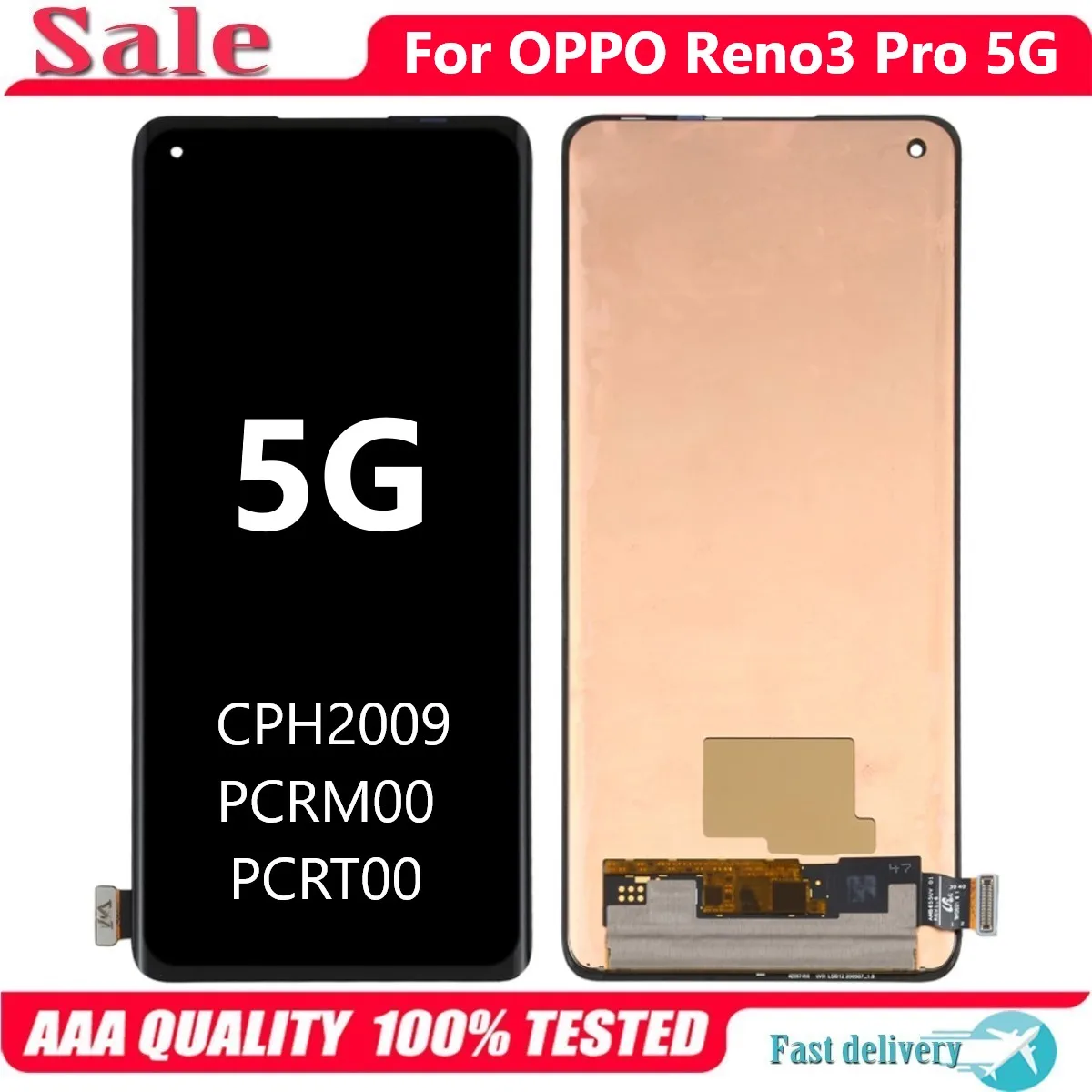 AMOLED For OPPO Reno3 Pro 5G LCD Display Touch Screen Digitizer Assembly For Reno 3 Pro PCRM00 PCRT00 CPH2009 LCD