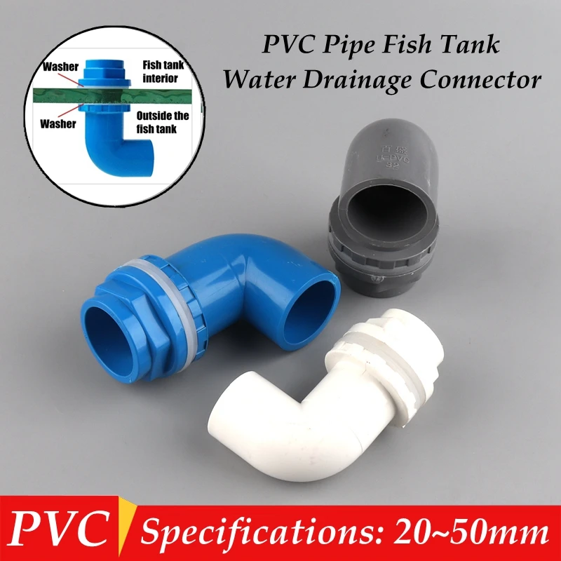 

I.D 20/25/32mm L Type PVC Pipe Connectors Thicken Fish Tank Drain Pipe Joints Garden Irrigation Water Supply Tube Drainage Parts