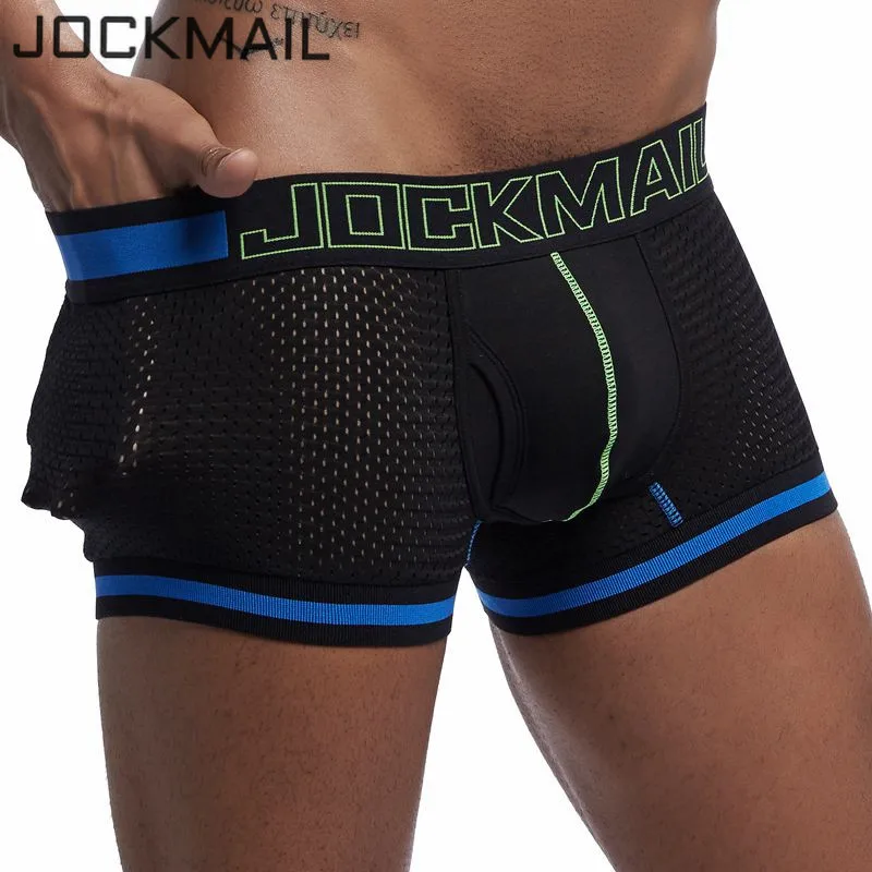 Mens Underwear Men Boxer Mesh U Pouch Sexy Underpants Cueca Boxer Men Cotton Pants men sleep bottoms Gay Male Panties