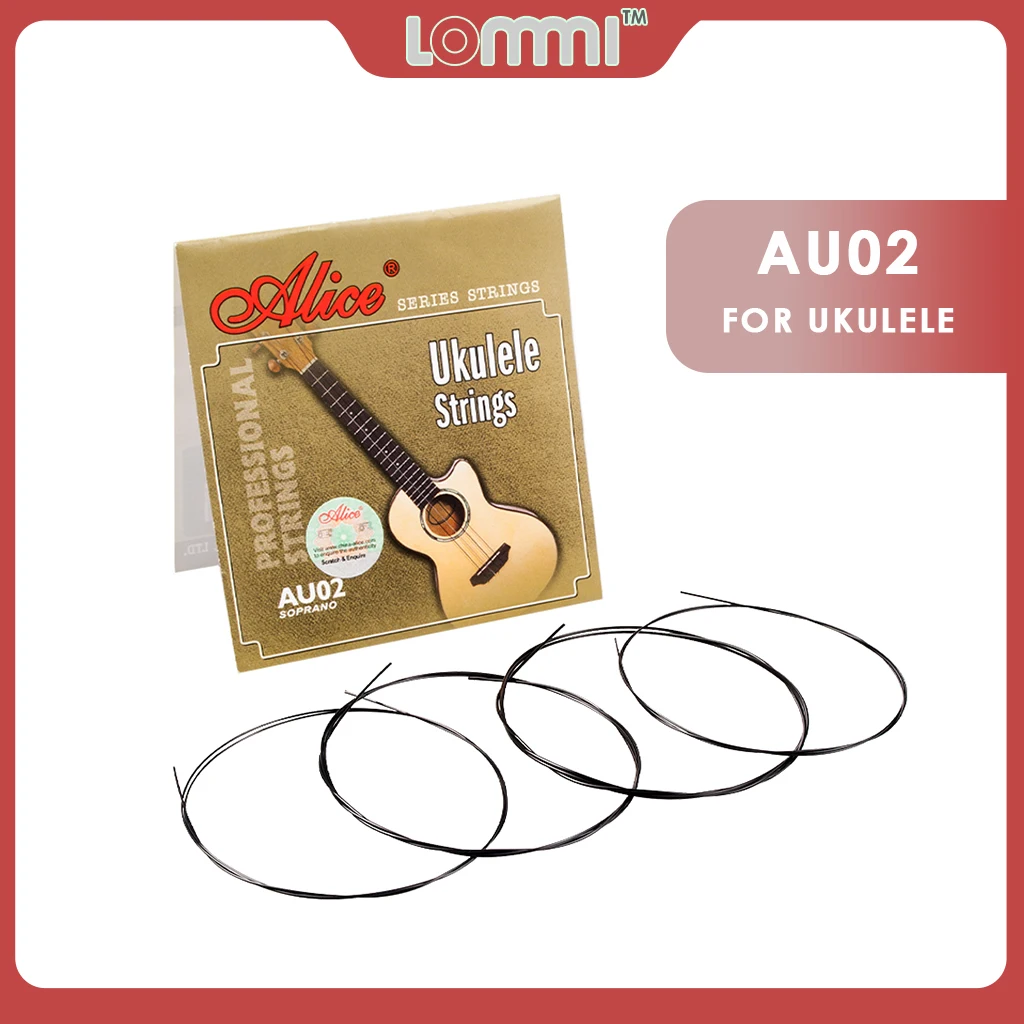 

LOMMI AU02 Ukulele Strings .022 .028 .032 .022 Strings Gauge Stainless Steel Core Carbon Coated For 4 Strings Hawaii Guitar