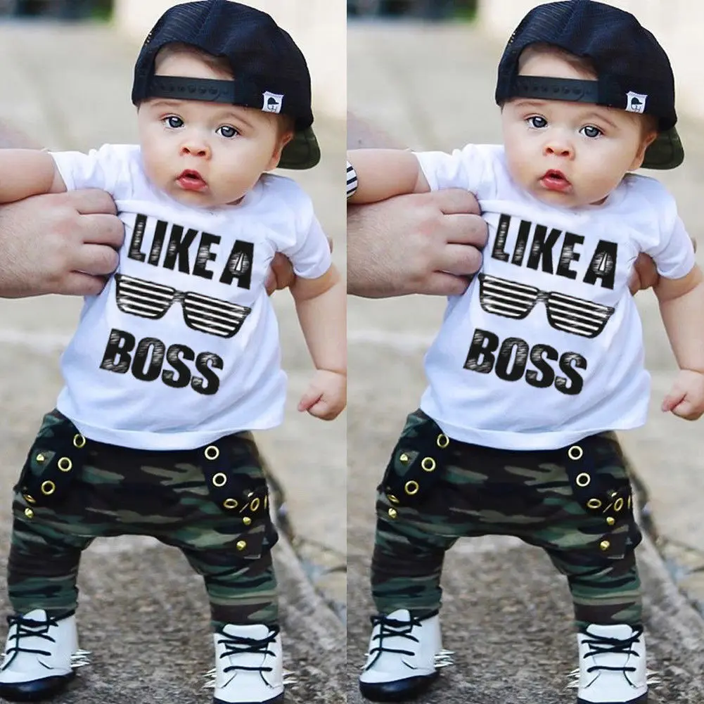 Pudcoco Boy Set 0-3Y AU Toddler Kids Baby Boy Cute Outfits Short Sleeve T-Shirt Top+Pants Clothes Set Baby\'s Sets Boy Clothing