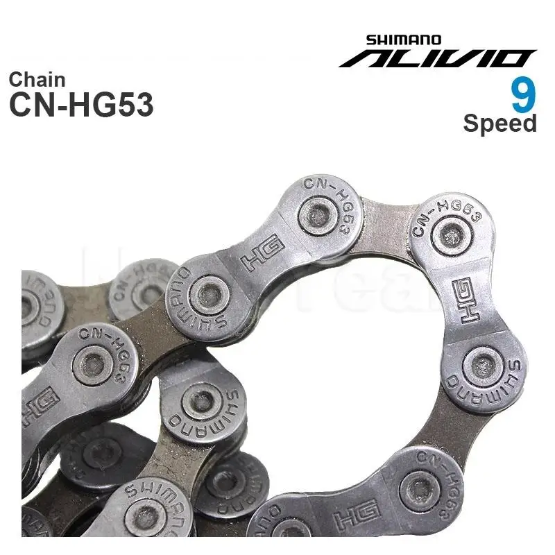 Original SHIMANO ALIVIO M3100 HG53- 9  114L Speed Bicycle Chains -  Super Narrow - HYPERGLIDE- MTB Chain 112L with Quick Link