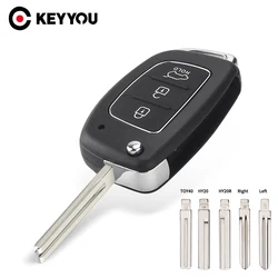 KEYYOU HY15/HY20/TOY40 Flip Remote Key Shell Fob per Hyundai Solaris ix35 ix45 ELANTRA Santa Fe HB20 Verna Solaris 3 pulsanti