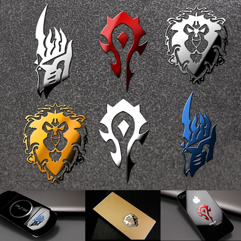 World of Warcraft Metal Stickers Cosplay Prop Mobile Phone Refrigerator Laptop Sticker