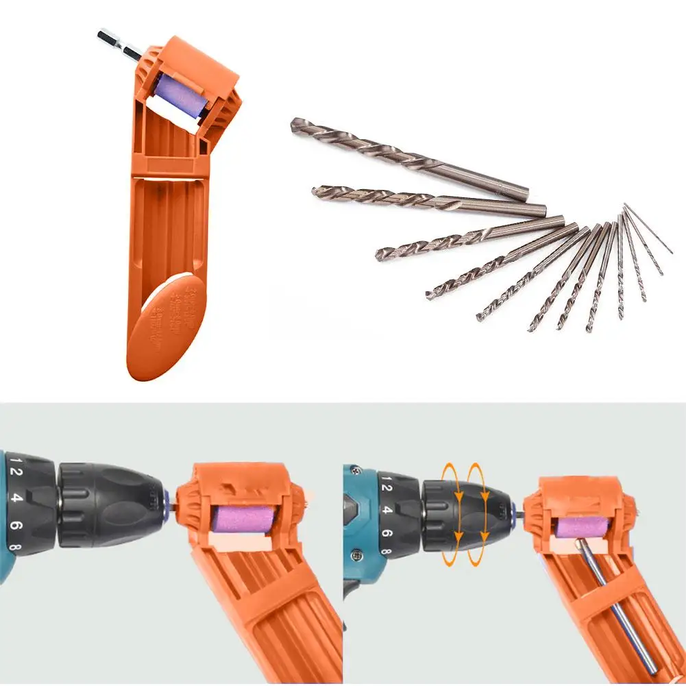 1 Set Corundum Grinding Wheel Drill Bit Sharpener Titanium Drill Portable Drill Bit Powered Tool Parts 2021for 2.0-12.5mm