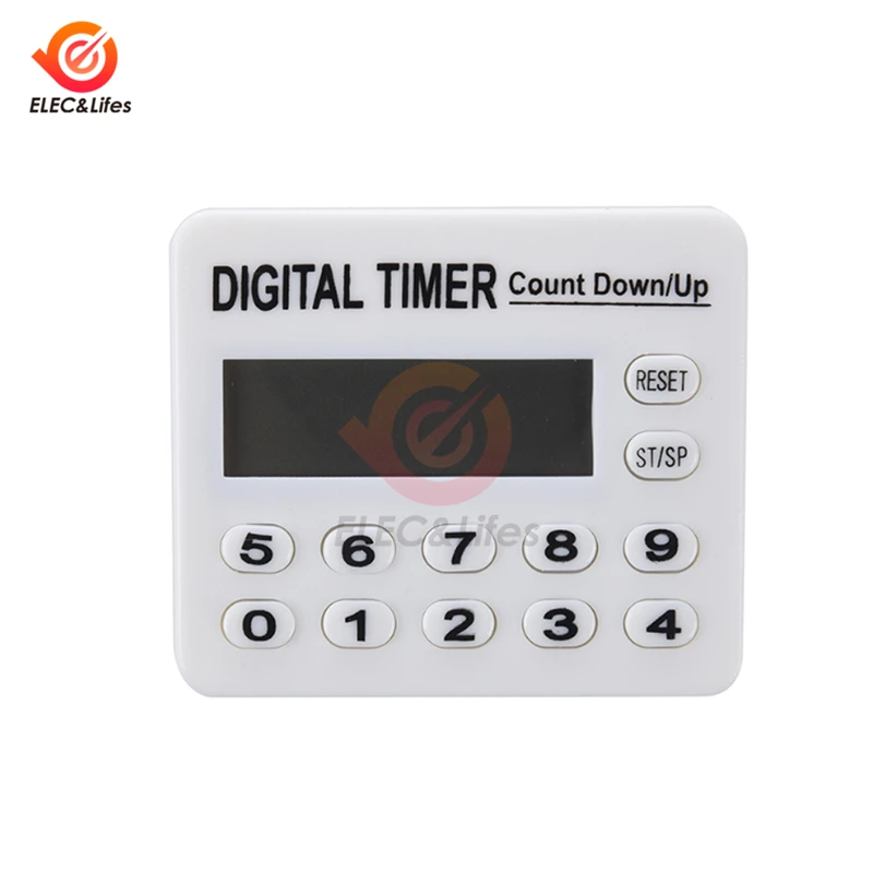 LCD Digital Kitchen Timer Square Kitchen Countdown Alarm Clock Sleep Stopwatch Clock Timer 12 Key For Cooking Baking Sports Game