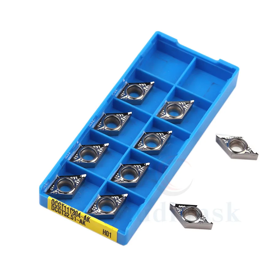 

10PCS DCGT11T302-AK H01 DCGT11T304-AK H01 DCGT11T308-AK H01 CNC Lathe Tools Milling CNC Carbide Inserts for processing aluminu