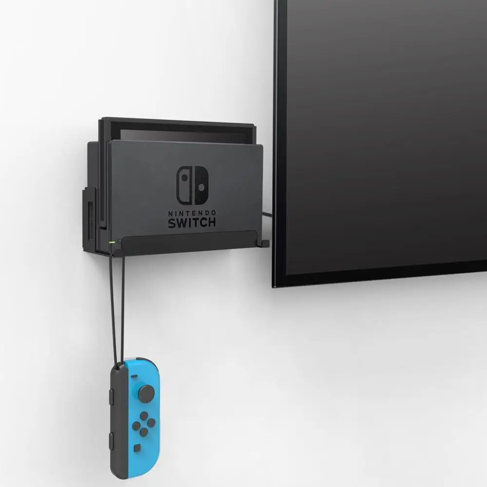 Настенное крепление Monzlteck для Nintendo Switch Original и OLED, возле или позади телевизора, игровые аксессуары, держатель док-станции, металл