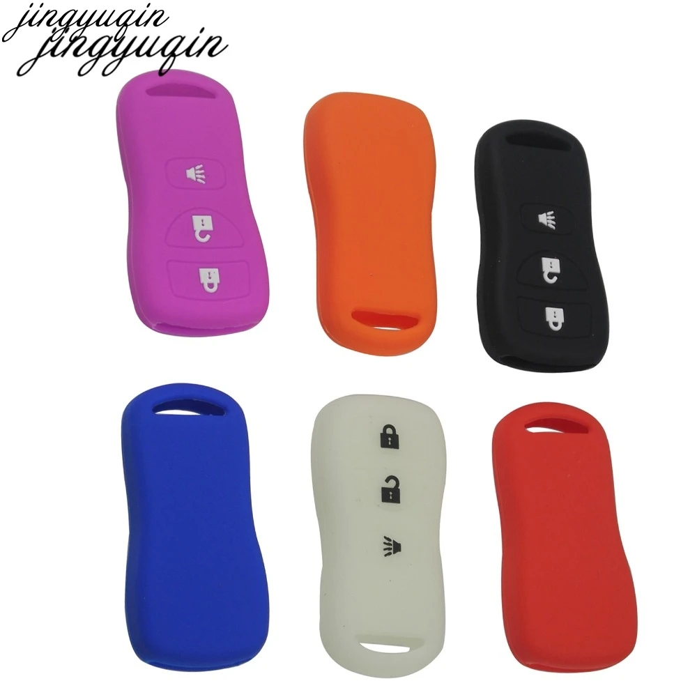 

Jingyuqin 30pcs Silicone Key Case Cover For Nissan Armada Xterra Pathfinder Frontier Quest Titan Murano 3 Buttons Remote Key