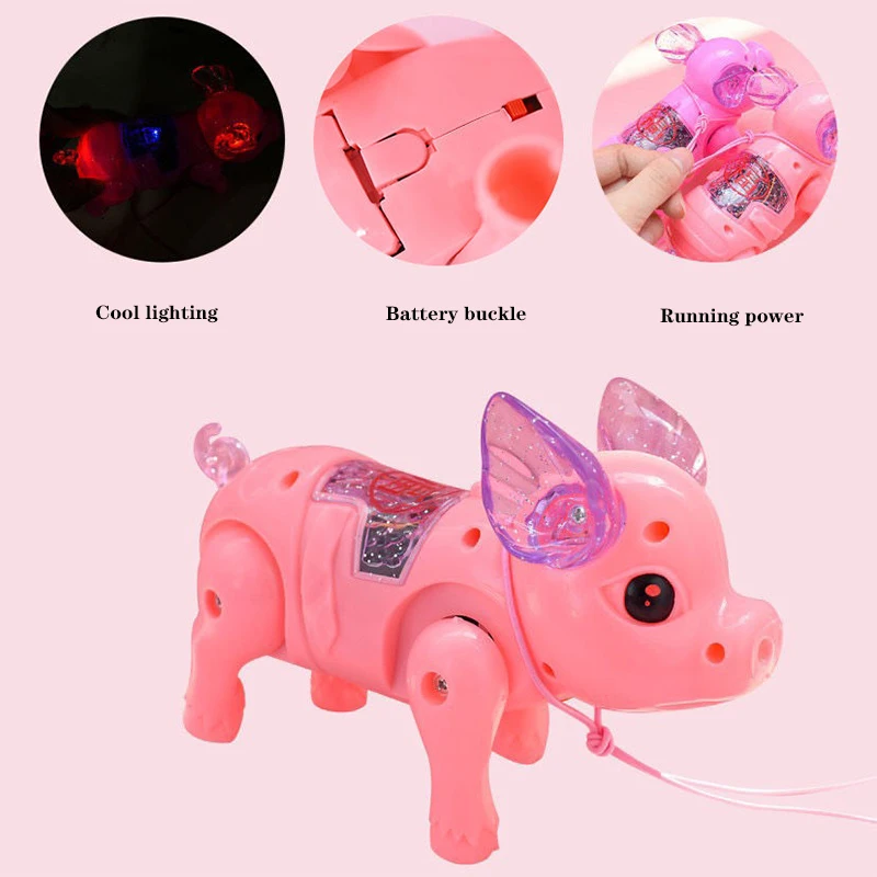 Children Electronic Pets Robot Toys Cute Dreamy Pig Pet With Light Walk Music For Kids Boys Girls Christmas Gift
