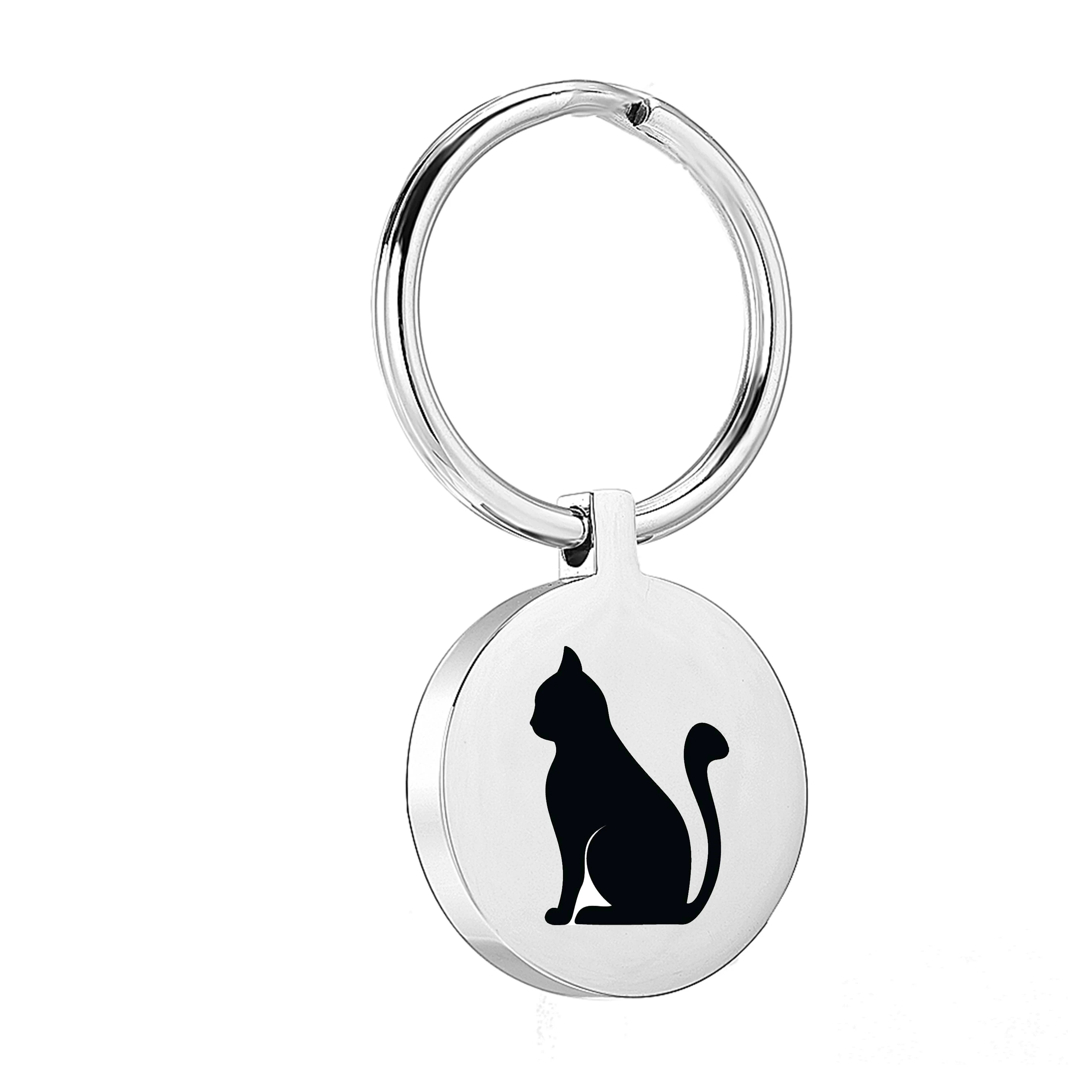 

Custom Stainless Steel Pet Cat Urn Memorial Pendant Key Chain,Lovely Cat Ash Keepsake Cremation Jewelry