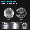 오토바이 LED 헤드라이트 DRL H4 헤드램프, 오토바이 지프 랭글러 JK 할리 투어링 로드 킹 야마하 라운드용, 7 인치 2